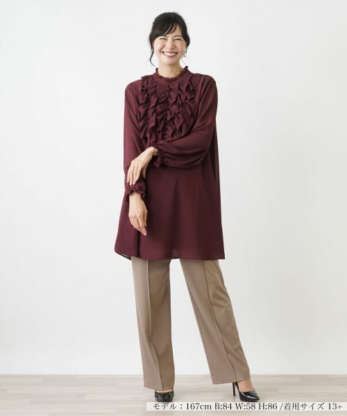 Leilian PLUS HOUSE / レリアンプラスハウス シャツ・ブラウス | チュニック丈フロントフリルブラウス【プラス企画】 | 詳細4