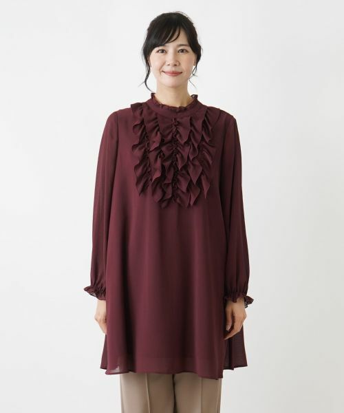 Leilian PLUS HOUSE / レリアンプラスハウス シャツ・ブラウス | チュニック丈フロントフリルブラウス【プラス企画】 | 詳細7