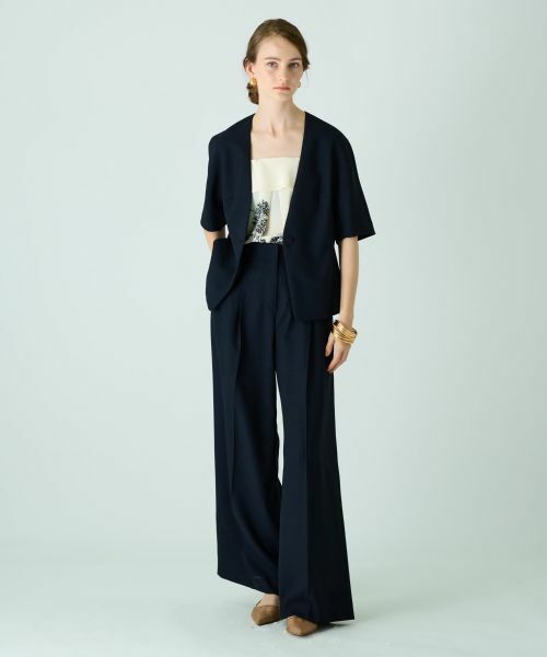 Leilian PLUS HOUSE / レリアンプラスハウス その他パンツ | 【セットアップ対応商品】フルレングスワイドパンツ【BOURGE】 | 詳細1