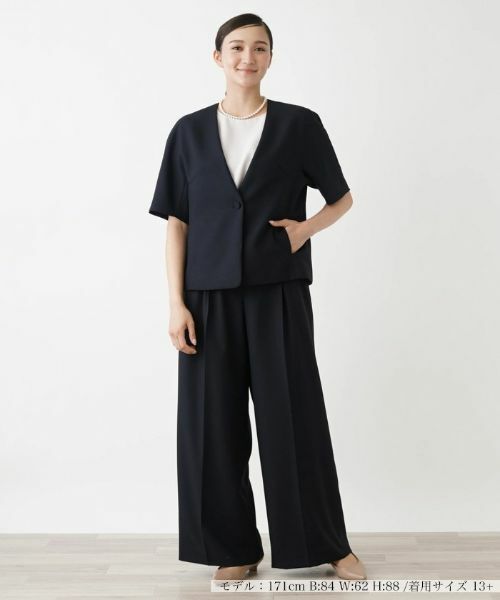 Leilian PLUS HOUSE / レリアンプラスハウス テーラードジャケット | 【セットアップ対応商品】半袖ジャケット【BOURGE】 | 詳細4