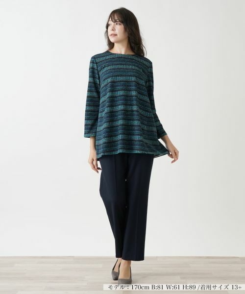 Leilian PLUS HOUSE / レリアンプラスハウス シャツ・ブラウス | マルチボーダーチュニックブラウス【プラス企画】 | 詳細5