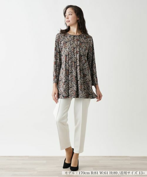 Leilian PLUS HOUSE / レリアンプラスハウス シャツ・ブラウス | ペイズリー柄チュニック丈ブラウス【プラス企画】 | 詳細1