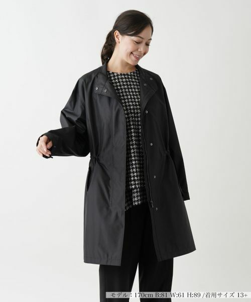 Leilian PLUS HOUSE/レリアンプラスハウス スタンドカラーコート【プラス企画】 ブラック 13+ Leilian PLUS HOUSE/レリアンプラスハウス スタンドカラーコート【プラス企画】 ブラック 13+