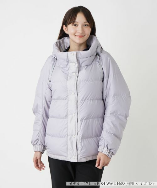 Leilian PLUS HOUSE/レリアンプラスハウス リバーシブルダウンジャケット【プラス企画】 パープル 13+ Leilian PLUS HOUSE/レリアンプラスハウス リバーシブルダウンジャケット【プラス企画】 パープル 13+