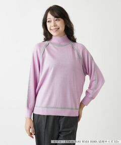 Leilian PLUS HOUSE / レリアンプラスハウス ニット・セーター | 配色トリムハイネックニット【Leilian WHITE LABEL】【BOURGE】