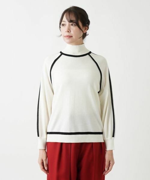 Leilian PLUS HOUSE / レリアンプラスハウス ニット・セーター | 配色トリムハイネックニット【Leilian WHITE LABEL】【BOURGE】 | 詳細10