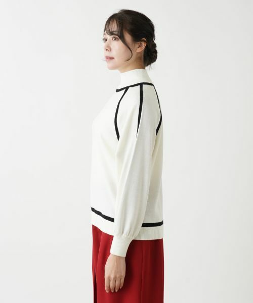 Leilian PLUS HOUSE / レリアンプラスハウス ニット・セーター | 配色トリムハイネックニット【Leilian WHITE LABEL】【BOURGE】 | 詳細11