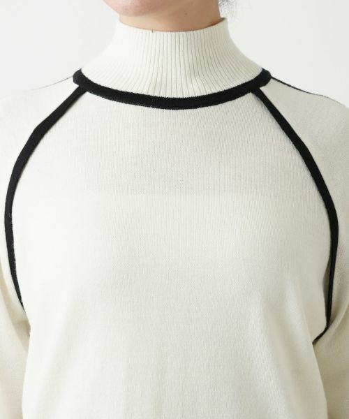 Leilian PLUS HOUSE / レリアンプラスハウス ニット・セーター | 配色トリムハイネックニット【Leilian WHITE LABEL】【BOURGE】 | 詳細13