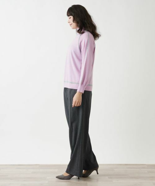 Leilian PLUS HOUSE / レリアンプラスハウス ニット・セーター | 配色トリムハイネックニット【Leilian WHITE LABEL】【BOURGE】 | 詳細2