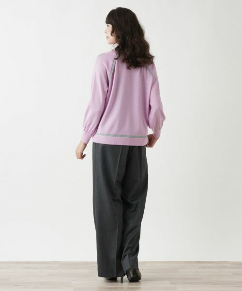 Leilian PLUS HOUSE / レリアンプラスハウス ニット・セーター | 配色トリムハイネックニット【Leilian WHITE LABEL】【BOURGE】 | 詳細3