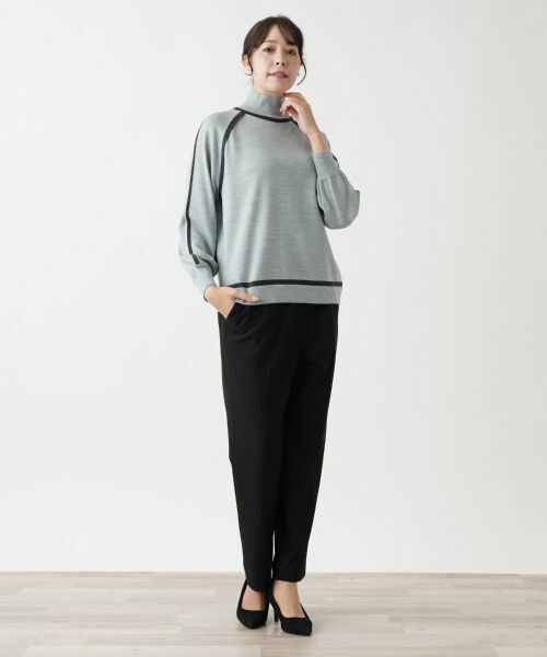 Leilian PLUS HOUSE / レリアンプラスハウス ニット・セーター | 配色トリムハイネックニット【Leilian WHITE LABEL】【BOURGE】 | 詳細4