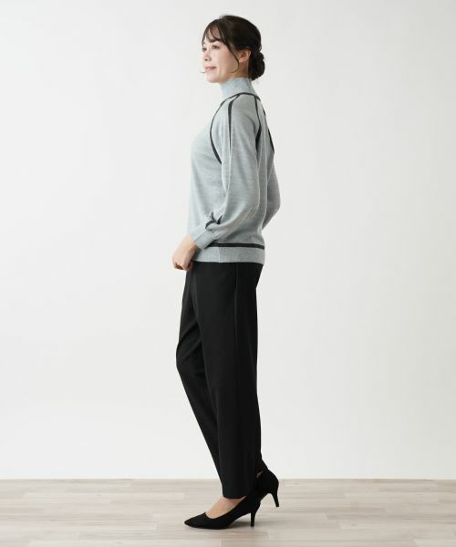 Leilian PLUS HOUSE / レリアンプラスハウス ニット・セーター | 配色トリムハイネックニット【Leilian WHITE LABEL】【BOURGE】 | 詳細5