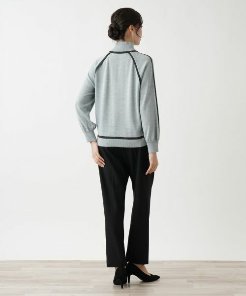 Leilian PLUS HOUSE / レリアンプラスハウス ニット・セーター | 配色トリムハイネックニット【Leilian WHITE LABEL】【BOURGE】 | 詳細6