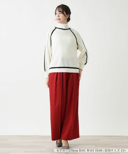 Leilian PLUS HOUSE / レリアンプラスハウス ニット・セーター | 配色トリムハイネックニット【Leilian WHITE LABEL】【BOURGE】 | 詳細7