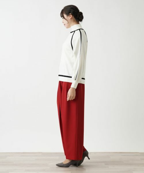 Leilian PLUS HOUSE / レリアンプラスハウス ニット・セーター | 配色トリムハイネックニット【Leilian WHITE LABEL】【BOURGE】 | 詳細8