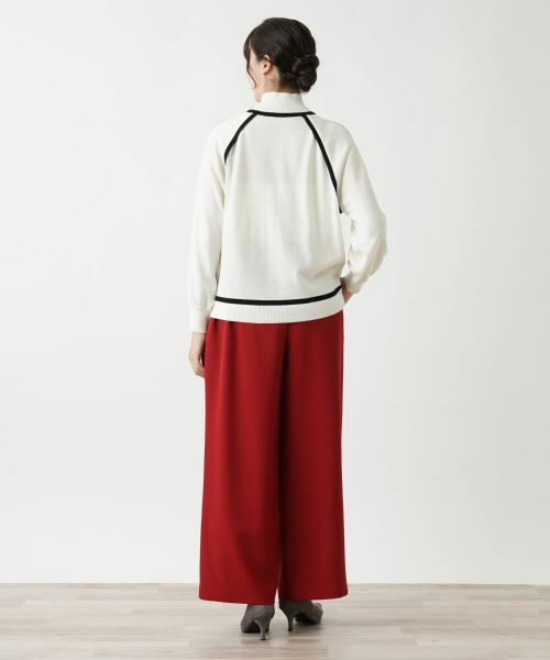 Leilian PLUS HOUSE / レリアンプラスハウス ニット・セーター | 配色トリムハイネックニット【Leilian WHITE LABEL】【BOURGE】 | 詳細9
