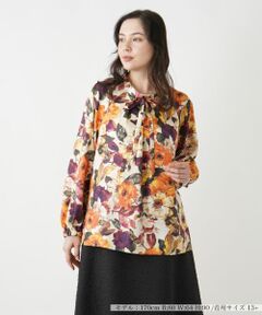 Leilian PLUS HOUSE / レリアンプラスハウス シャツ・ブラウス | プリントボウタイブラウス【ROCHAS Premiere】