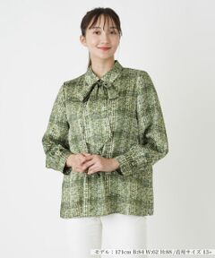 Leilian PLUS HOUSE / レリアンプラスハウス シャツ・ブラウス | チェックボウタイブラウス【ROCHAS Premiere】【ERICA】