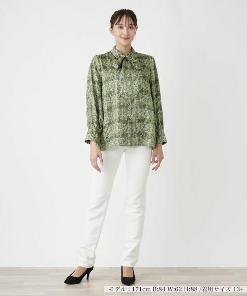 Leilian PLUS HOUSE / レリアンプラスハウス シャツ・ブラウス | チェックボウタイブラウス【ROCHAS Premiere】【ERICA】 | 詳細1