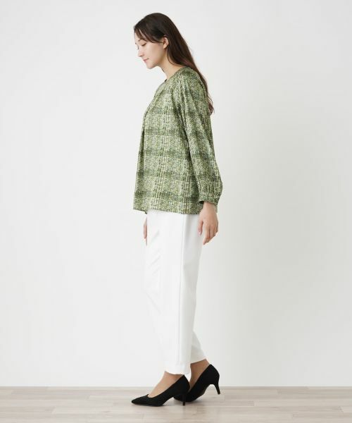 Leilian PLUS HOUSE / レリアンプラスハウス シャツ・ブラウス | チェッククルーネックブラウス【ROCHAS Premiere】【ERICA】 | 詳細2