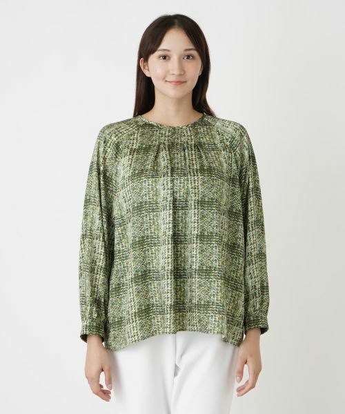 Leilian PLUS HOUSE / レリアンプラスハウス シャツ・ブラウス | チェッククルーネックブラウス【ROCHAS Premiere】【ERICA】 | 詳細4