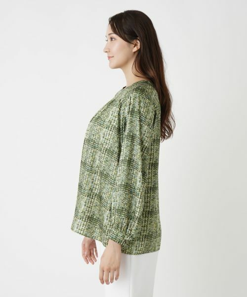 Leilian PLUS HOUSE / レリアンプラスハウス シャツ・ブラウス | チェッククルーネックブラウス【ROCHAS Premiere】【ERICA】 | 詳細5