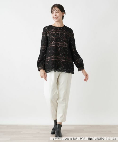 Leilian PLUS HOUSE / レリアンプラスハウス シャツ・ブラウス | レースプルオーバーブラウス【ROCHAS Premiere】 | 詳細1