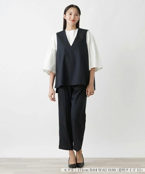 Leilian PLUS HOUSE / レリアンプラスハウス テーラードジャケット | Vネックベスト【BOURGE】 | 詳細1