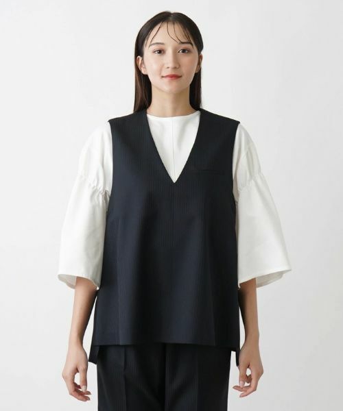 Leilian PLUS HOUSE / レリアンプラスハウス テーラードジャケット | Vネックベスト【BOURGE】 | 詳細4
