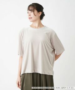 Leilian PLUS HOUSE / レリアンプラスハウス カットソー | ベルベット生地プルオーバー