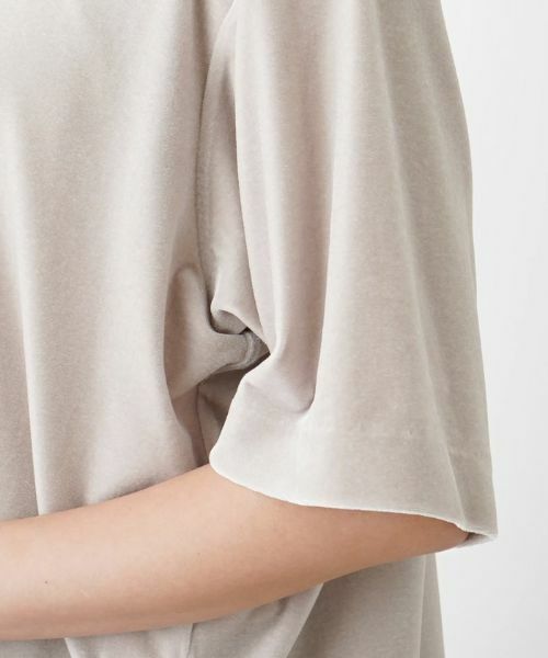 Leilian PLUS HOUSE / レリアンプラスハウス カットソー | ベルベット生地プルオーバー | 詳細12