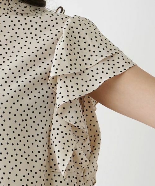 Leilian PLUS HOUSE / レリアンプラスハウス シャツ・ブラウス | ドット柄バンドカラーブラウス | 詳細15