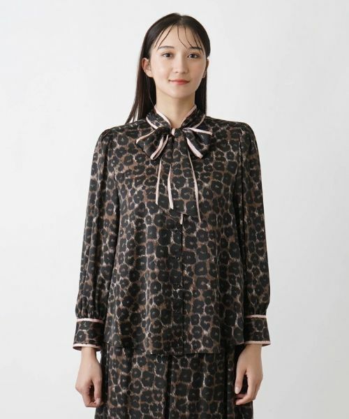 Leilian PLUS HOUSE / レリアンプラスハウス シャツ・ブラウス | 【セットアップ対応商品】レオパード柄ブラウス | 詳細4