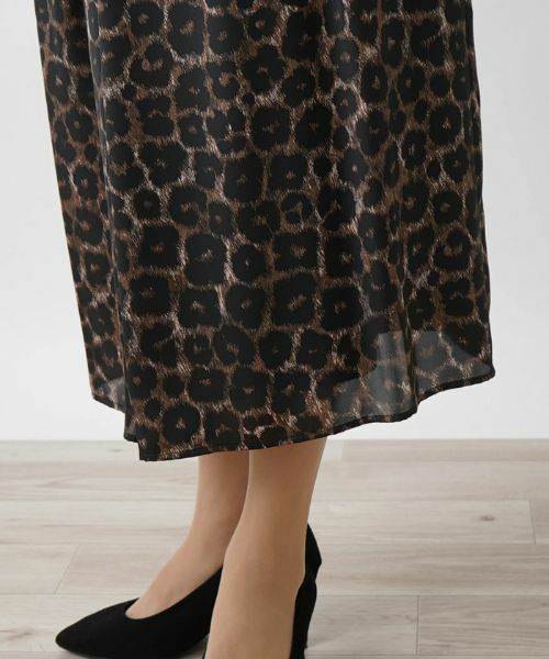Leilian PLUS HOUSE / レリアンプラスハウス ミニ・ひざ丈スカート | 【セットアップ対応商品】レオパード柄フレアスカート | 詳細10