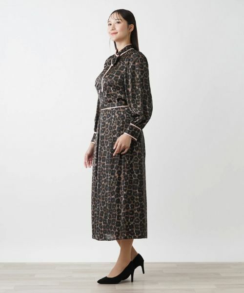 Leilian PLUS HOUSE / レリアンプラスハウス ミニ・ひざ丈スカート | 【セットアップ対応商品】レオパード柄フレアスカート | 詳細2