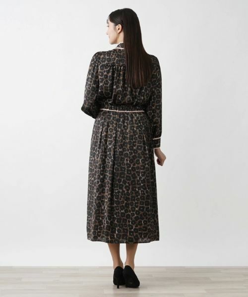 Leilian PLUS HOUSE / レリアンプラスハウス ミニ・ひざ丈スカート | 【セットアップ対応商品】レオパード柄フレアスカート | 詳細3