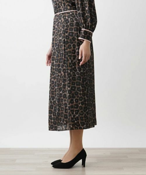 Leilian PLUS HOUSE / レリアンプラスハウス ミニ・ひざ丈スカート | 【セットアップ対応商品】レオパード柄フレアスカート | 詳細5