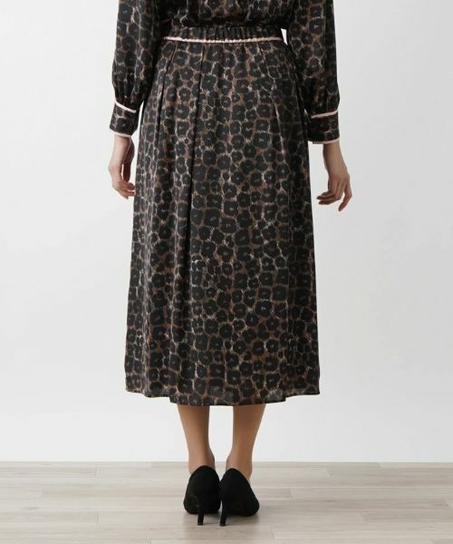 Leilian PLUS HOUSE / レリアンプラスハウス ミニ・ひざ丈スカート | 【セットアップ対応商品】レオパード柄フレアスカート | 詳細6