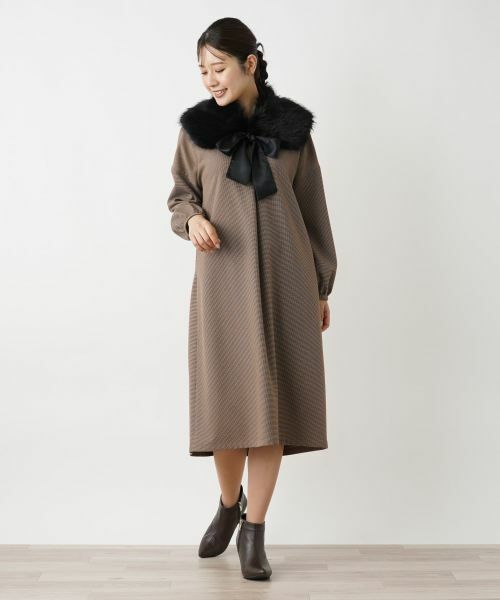 Leilian PLUS HOUSE / レリアンプラスハウス マフラー・ショール・スヌード・ストール | リボンフェイクファーティペット【BOURGE】 | 詳細1