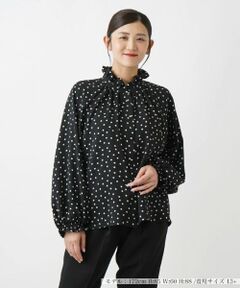 Leilian PLUS HOUSE / レリアンプラスハウス シャツ・ブラウス | ドット柄ロングスリーブブラウス
