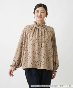 Leilian PLUS HOUSE / レリアンプラスハウス シャツ・ブラウス | ドット柄ロングスリーブブラウス