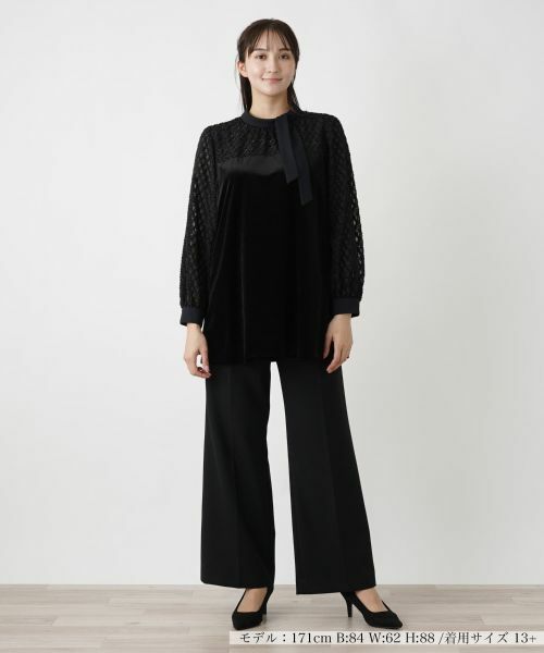 Leilian PLUS HOUSE / レリアンプラスハウス シャツ・ブラウス | 切替ボウタイブラウス【セレモニー】 | 詳細1