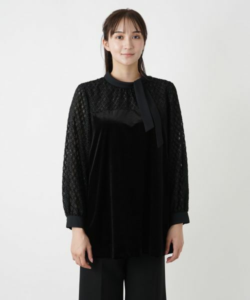 Leilian PLUS HOUSE / レリアンプラスハウス シャツ・ブラウス | 切替ボウタイブラウス【セレモニー】 | 詳細4