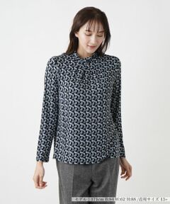 Leilian PLUS HOUSE / レリアンプラスハウス カットソー | プリントハイネックカットソー