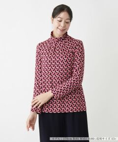 Leilian PLUS HOUSE / レリアンプラスハウス カットソー | プリントハイネックカットソー