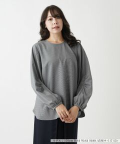 Leilian PLUS HOUSE / レリアンプラスハウス シャツ・ブラウス | 千鳥格子柄プルオーバーブラウス【BOURGE】