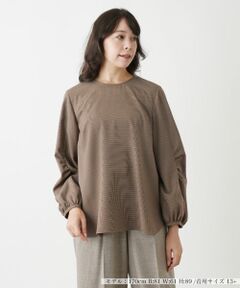 Leilian PLUS HOUSE / レリアンプラスハウス シャツ・ブラウス | 千鳥格子柄プルオーバーブラウス【BOURGE】