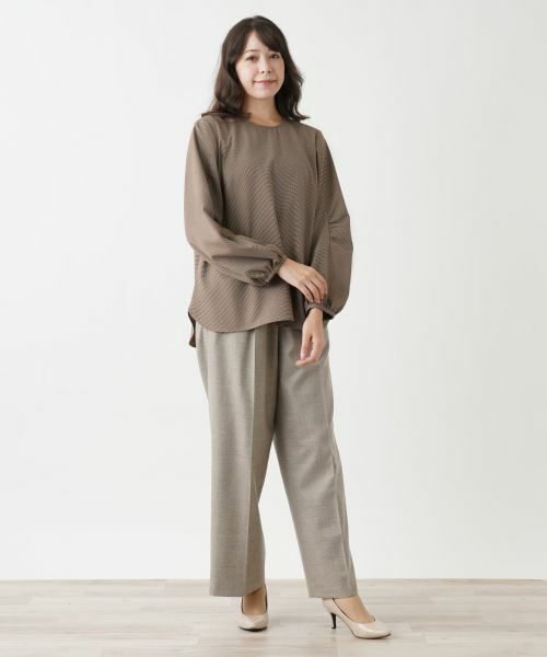 Leilian PLUS HOUSE / レリアンプラスハウス シャツ・ブラウス | 千鳥格子柄プルオーバーブラウス【BOURGE】 | 詳細1