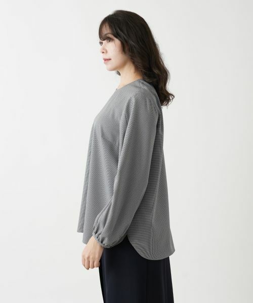 Leilian PLUS HOUSE / レリアンプラスハウス シャツ・ブラウス | 千鳥格子柄プルオーバーブラウス【BOURGE】 | 詳細10