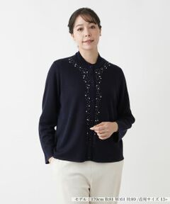 Leilian PLUS HOUSE / レリアンプラスハウス カーディガン・ボレロ | 【店舗人気】ビジューカーディガン